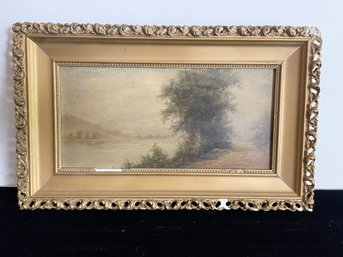 Framed Copy Of Vintage Oil Painting Of Landscape