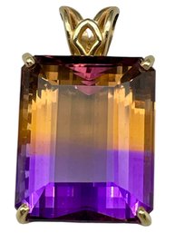 Massive 14k Yellow Gold Ametrine Pandent.