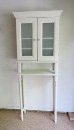 Wooden Over Toilet 2 Door Cabinet Storage