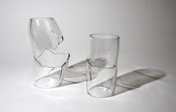 Intentionally Cracked Glass Sculptures By Romina Gonzales Titled The Complainers