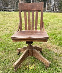 An Antique Oak Desk Chair