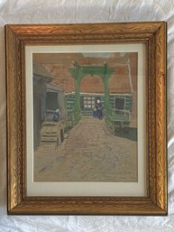 Signed Original Helena Wood Smith Watercolor Arts And Crafts Period 16x19in Listed Impressionist Artist