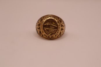 10K Yellow Gold Vintage Balfour U. S. Navy Submarine Service Ring Size 8.5 (13.6 Grams)