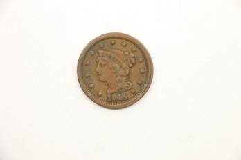 1845 Large Cent Penny Coin