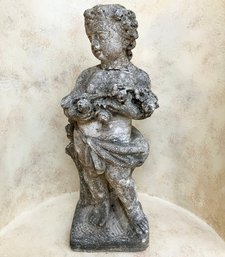 A Vintage Cast Concrete Garden Cherub