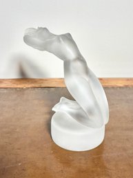 Rene Lalique Chrysis Frosted Glass Sculpture - Signed