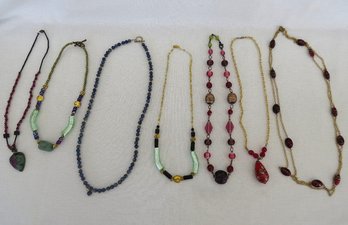 Colorful Assortment Of Handcrafted Beaded Necklaces