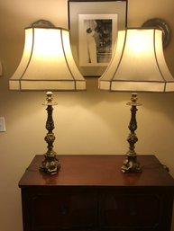 Vintage Matching Brass Colored Lamps