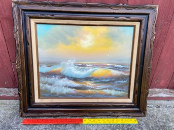 Signed Original Waterscape Painting 28x24 Framed