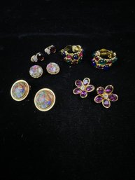 Gemstone Clip On Earrings