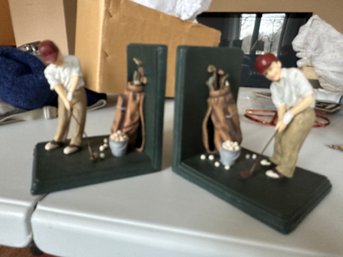 Nice Pair Golfer Bookends