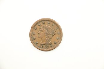 1847 Large Cent Penny Coin
