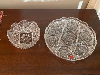TWO PIECES CUT CRYSTAL
