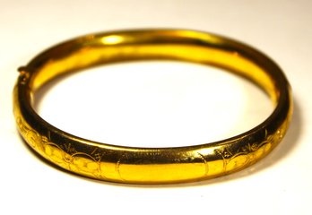 Antique Gold Filled Hinged Elegant Bangle Bracelet