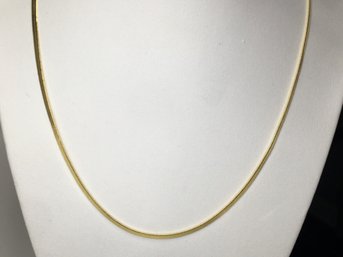 Very Nice 925 / Sterling Silver With 14K Gold Overlay Herringbone Necklace - Brand New - 18' NICE GIFT !