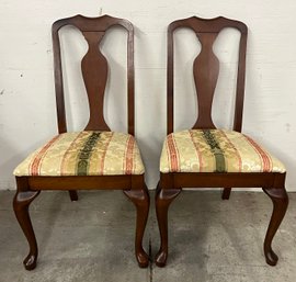 Pair Of 1970s Queen Anne Style Side Chairs