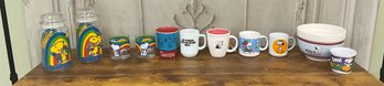 Lot Of Peanuts And Snoopy Cups, Bowls And Jars