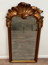 Incredible Antique Hand Carved Wood Hanging Wall Mirror (b)