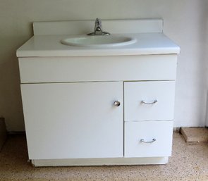 A Bathroom Vanity With Sink