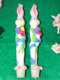 VTG Easter Bunny Figural Candle Pair