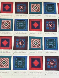 American Treasures - Quilts - U S Postage  20  34 Cent Stamp Sheet  SEALED