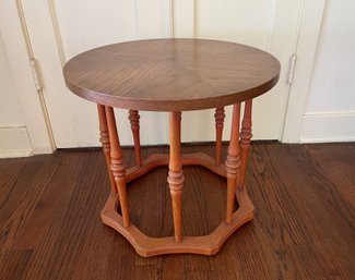 Small Mid Century Round End Table