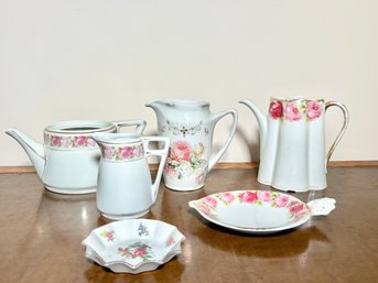 Floral Rose China Teapots/Coffee Pots