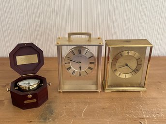 Lot Of 3 Quartz Clocks Seiko Bulova And Seth Thomas