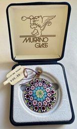 New In Box Murano Millefiori Pendant, Italy