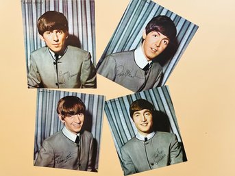 Four Vintage Beatles Promo Prints Signed