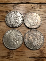 4 Morgan Silver Dollars.   J19
