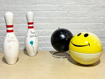 Vintage Bowling Pins And Decor