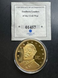 American Mint Southern Leaders Of The Civil War Robert E. Lee Layered In 24k Gold