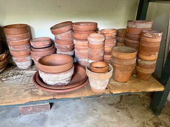 Large Group Of Terra Cotta Pots