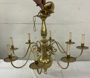 Eight Light Brass Fixture