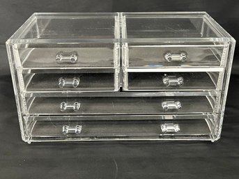 Acrylic Jewelry Storage And Display Box - 6 Drawer, Fabric Lined