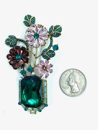 Vintage Style Potted Flowers Brooch