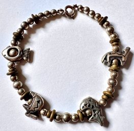 Sterling Silver Mexican Charm Bracelet