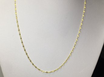 Very Good Looking 925 / Sterling Silver With 14K Overlay Twist Necklace - 16' Very Nice - Brand New Unworn