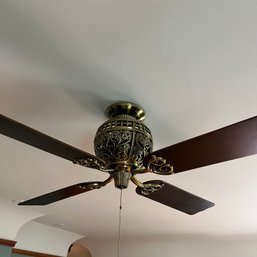 An Ornately Detailed Hunter - Brass Ceiling Fan -1886 Limited Edition - Bedroom 1