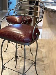 3 Custom Made Bar Stools - Leather - Paid $3240.00