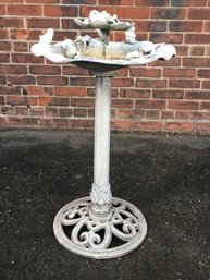 Fantastic Vintage Cast Iron Birdbath With Basking Frogs - Great Patina - Nice - QUITE HEAVY - Priced $375