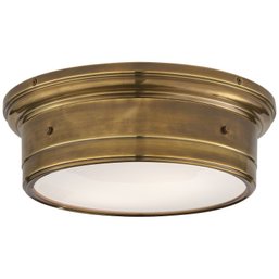 A Visual Comfort Chapman & Myers Sienna Large Flush Mount Hand Rubbed Antique Brass - Bedroom 1