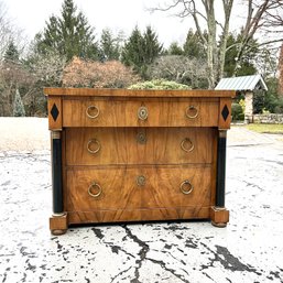A Vintage Baker Chest - Empire - With Gold Tipped Columns - 1960s