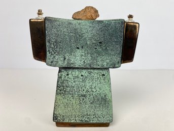 Ceramic Double Oil Lamp Modernist Human Figure