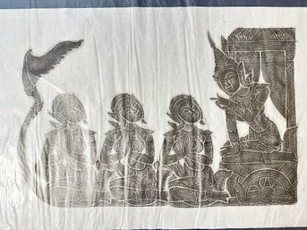 Thai Temple Rubbing Of Teacher And Students