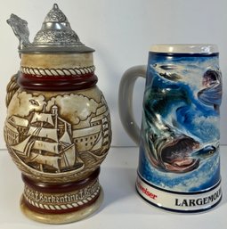 Avon Handcrafted And Anglers Edition Budweiser Steins