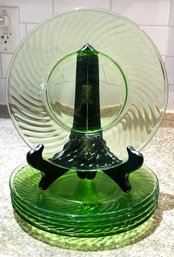 Five 8' Green Uranium? Depression Glass Swill Dishes