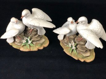 Lefton Hand Painted Bird Figures Lot Of 2