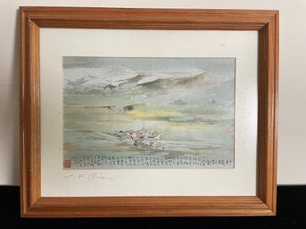 Framed Print Of Chinese Water Landscape Color
